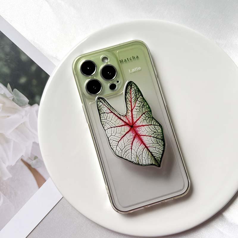 Najlepiej sprzedający się wysuwany stojak na telefon z motywem liścia i przezroczystym wykończeniem epoksydowym