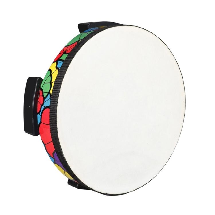 Kids Hand Drum Ground Drum Sheepskin Applique Tambourine Handheld Percussion Toy