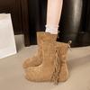 Fashion Retro Versatile Booties Women's Fall 2025 New Platform Heightened Skinny Mid-Leg Boots