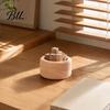 No Electricity Oil Diffuser Wooden Essential Diffuser, Beech Wood Aromatherapy Small Round for Home Offices Cars Yoga Rooms Slow Release