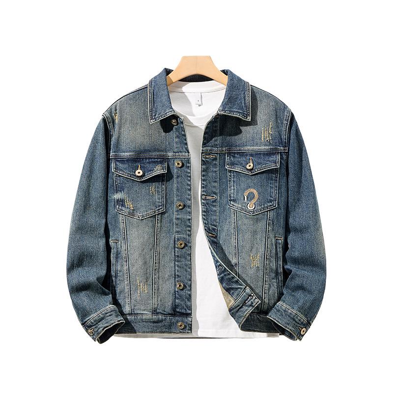 Men's Autumn Blue Fashion Versatile Slim Fit Denim Jacket