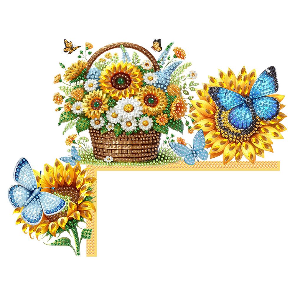 Schmetterlingsmädchen Blumen Diamantmalerei Tür Eckschild Strass Türrahmen Dekor 5D DIY Holz Tür Aufsatz für Partygeschenke