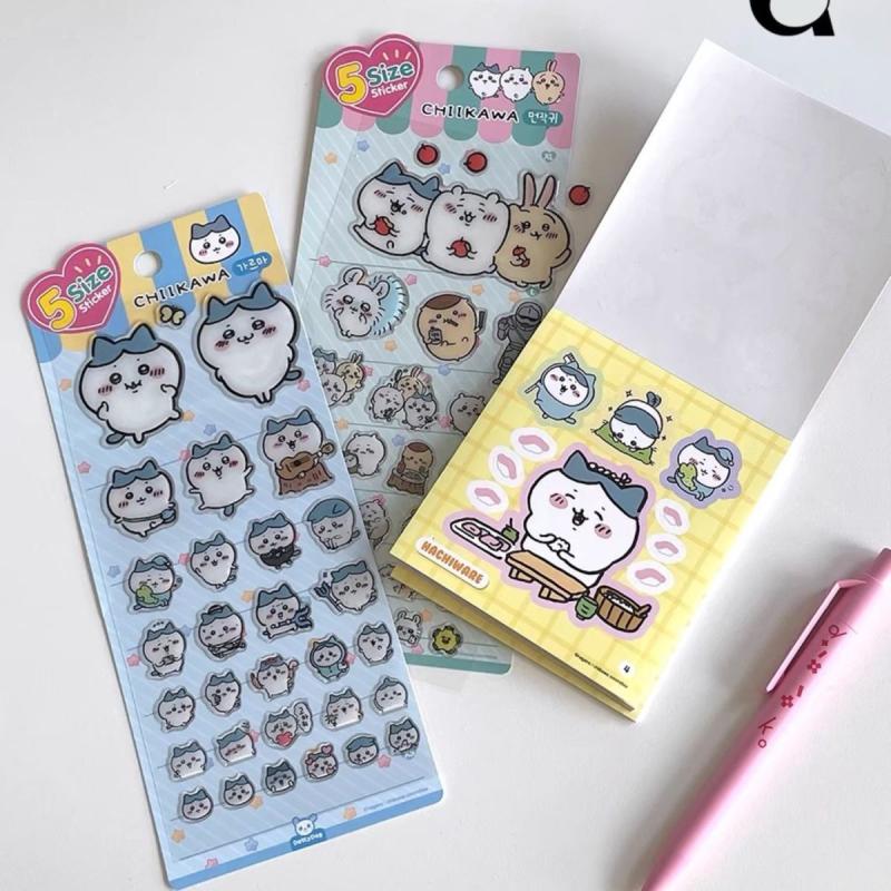 1 Sheet Cute Gifts   Sticker Hachiware Usagi Creative Drop Glue Stereo Decals Diy Decorative Computer Stickers