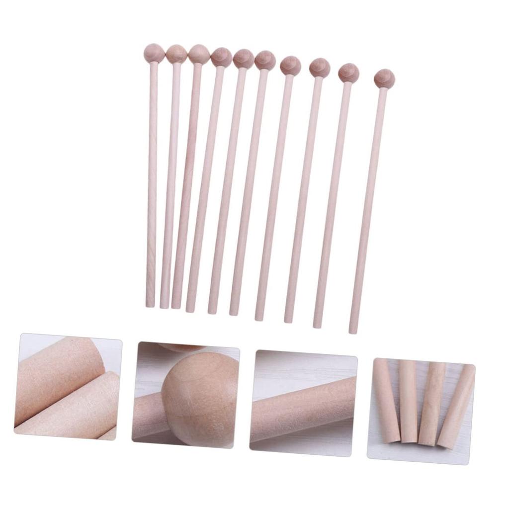 Toyvian Mallet Slagverkspinner, Xylofon Trommestikker, Tre Trommestikker, Slaginstrument Mallets for Klokkespill, Bjeller og Bjeller (20 stykker)