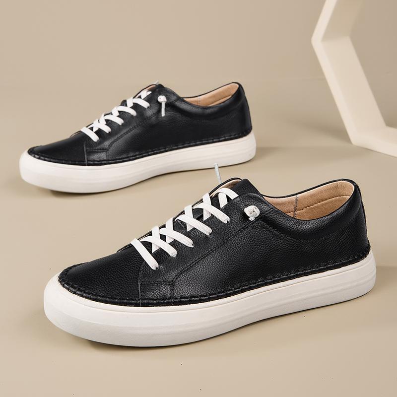 Genuine Leather Mens Shoes Luxury Outdoor Driving Shoes Fashion Handmade Man Skateboard Footwear Versatile Simple Comfy Sneakers