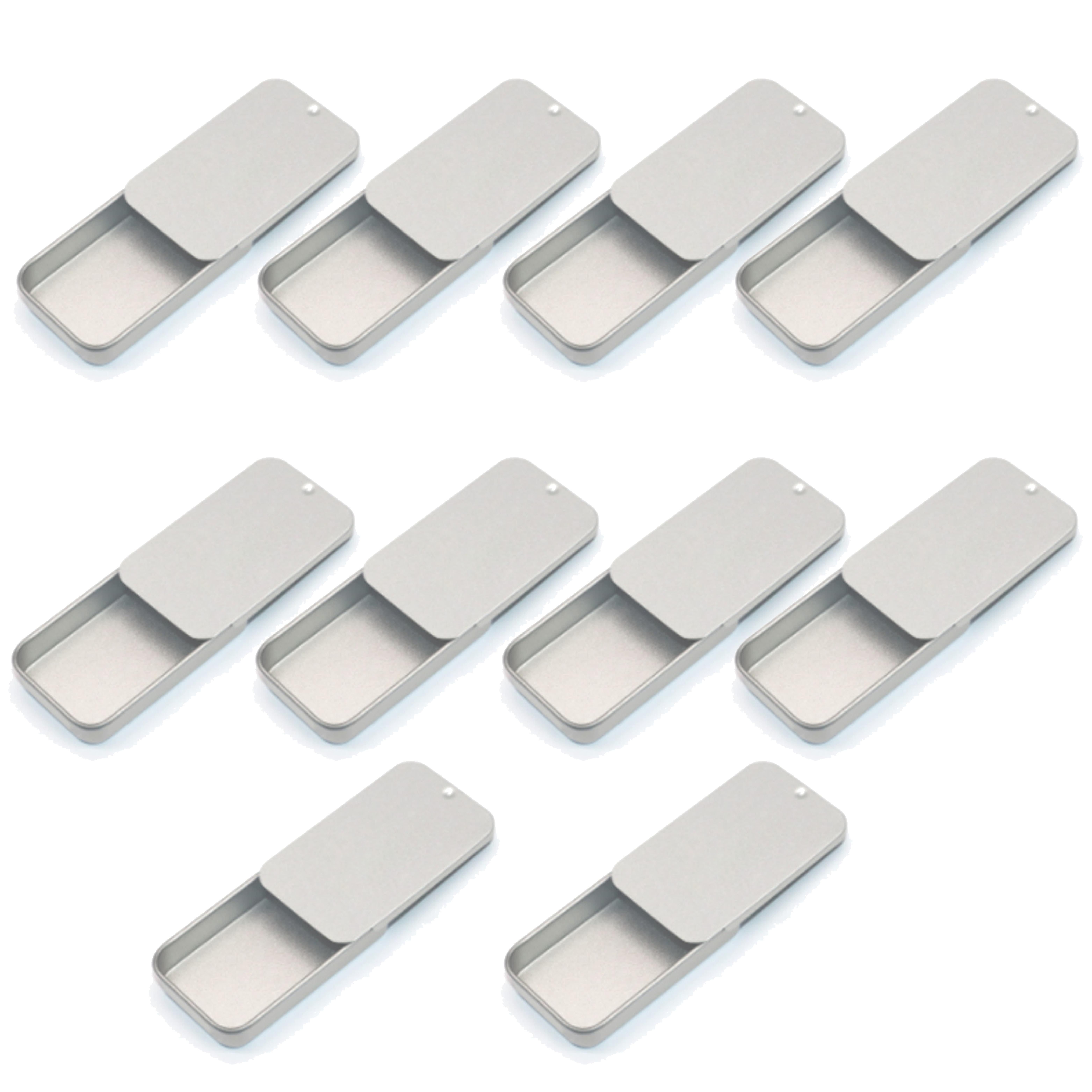 

10/PCS Free Custom Metal Rectangular Empty Tin Box Tinplate Push Candy Cases Bins Hinged Containers Small Organizer Storage Box Need Customized