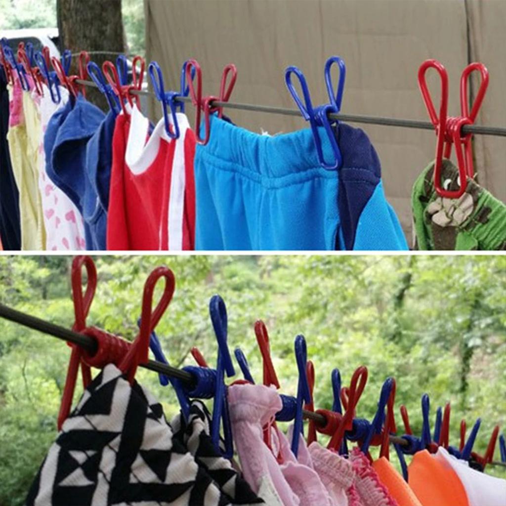 Outdoor Camping Travel Home Colourful 12 Clip Clothesline Self-driving Tour Portable Windproof Non-slip Sun Drying Rope