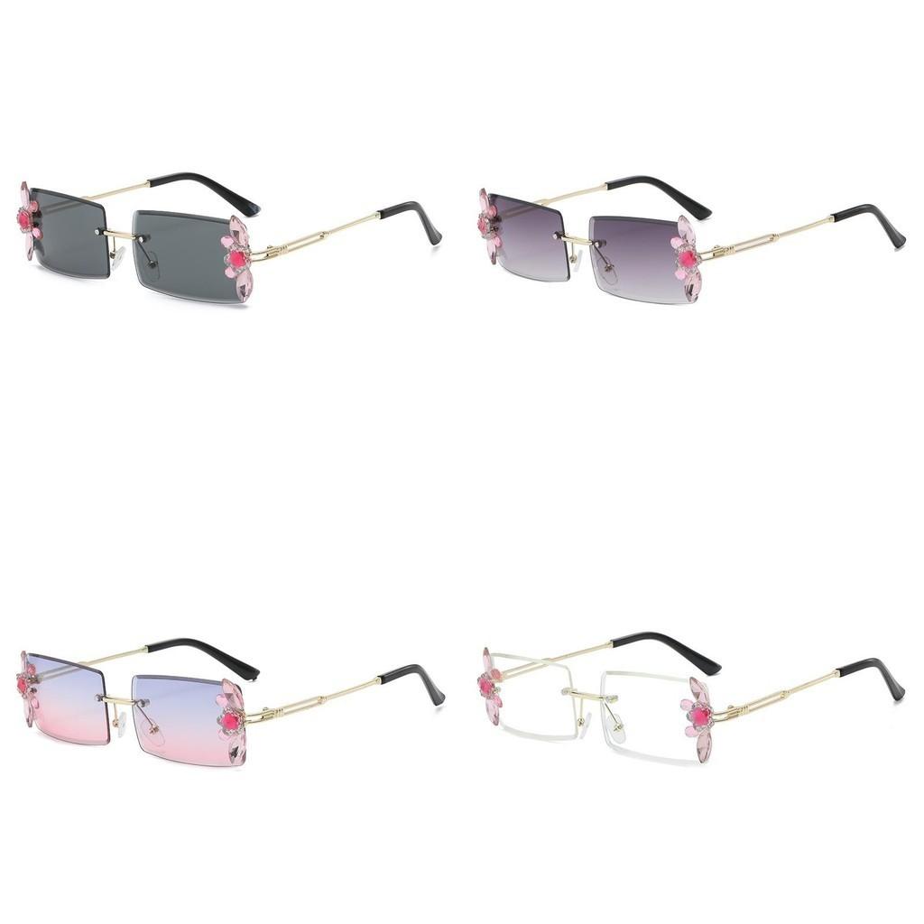 Elegant 2022 Gradient Sunglasses With Diamond Inlaid Gold Frame For Women