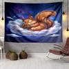 Squirrel Dreams Under Moonlight Tapestry, Unique Design Tapestry, Wall Decor for Bedroom,Livingroom, Playroom,Heartwarming Fan Holiday Gifts