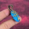 Tree Of Life Sleeping Beauty Turquoise Pendant Copper Wire Wrapped Gemstone Pendant Handmade Jewelry