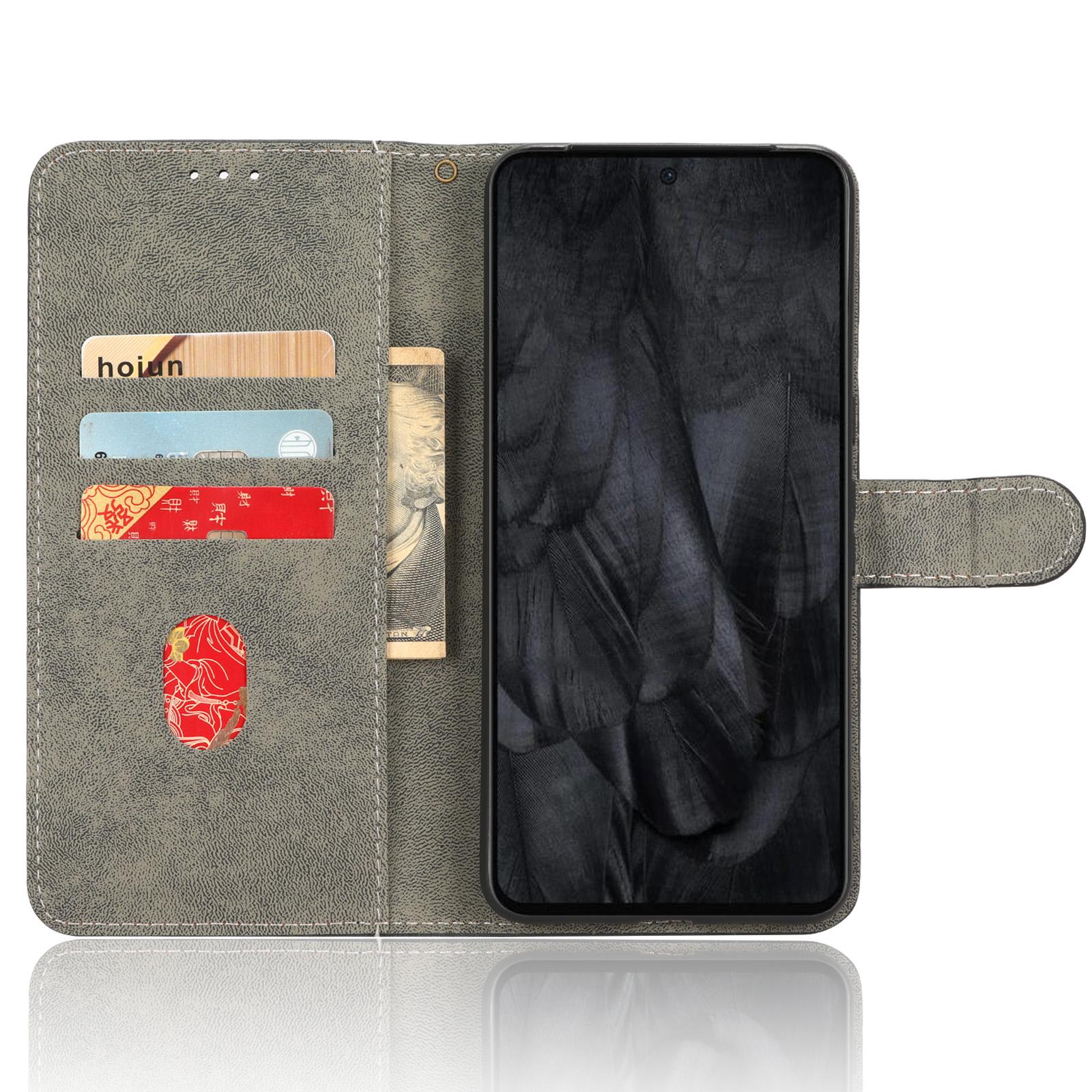 

For Google Pixel 8 Pro PU Leather Phone Case Stand RFID Blocking Wallet Protection Cover with Strap Purple