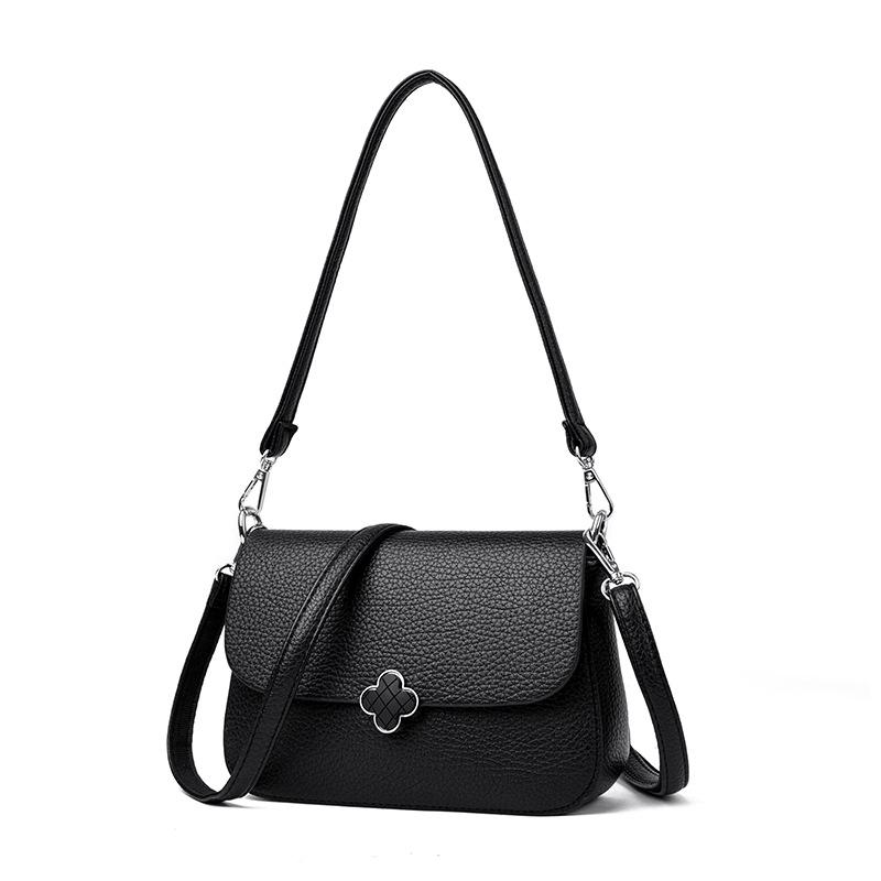 Retro Bag Women's New Fashionable Lychee Pattern Small Square Bag Single Shoulder Oblique Span Bag Versatile