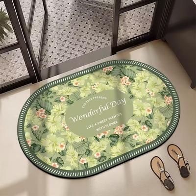 Nordic Style Flower Diatom Mud Floor Mat Shower Room Non-Slip And Dirt-Resistant Absorbent Floor Mat Bathroom Easy To Take Care Of Floor Mat