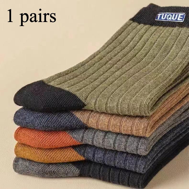 

20-1 пара мужских толстых и теплых зимних чулок - плюшевые вязаные всесезонные многоцветные - облегающие носки 1 pairs разноцветный