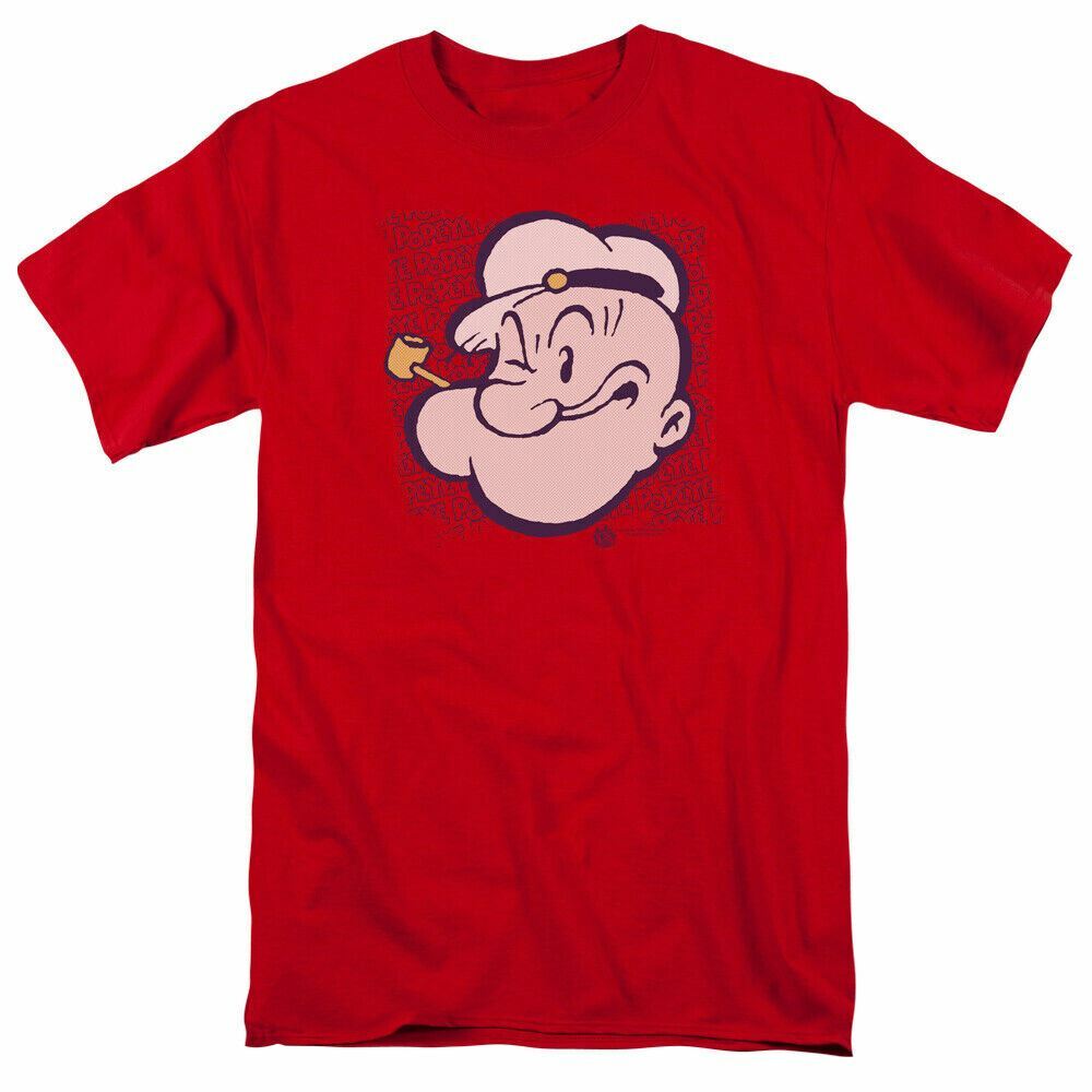 Popeye Head T Shirt Mens Licensed Sailor Man IDW Comics Tee Red XXXXL