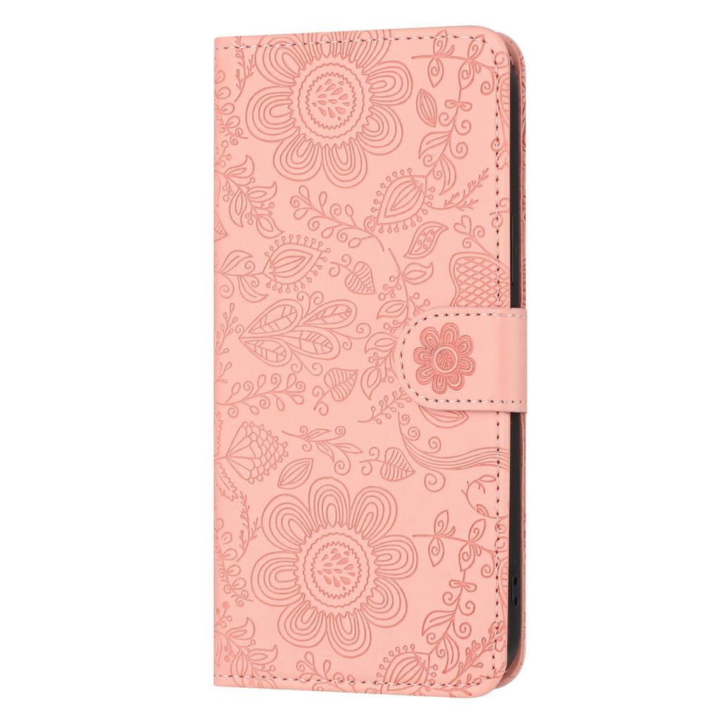 Embossed Flower Flip Wallet Case for iPhone 17 Pro & Samsung S26U - Colorful Floral Leather Cover