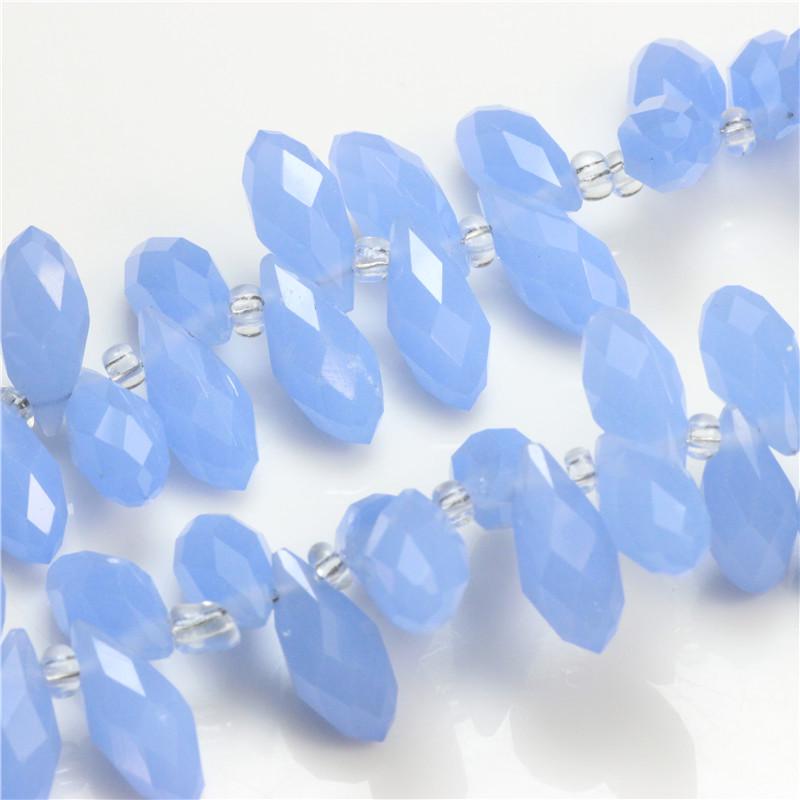 Crystal Glass Teardrop Beads 6x12MM Horizontal Hole for Handmade Jewelry DIY.