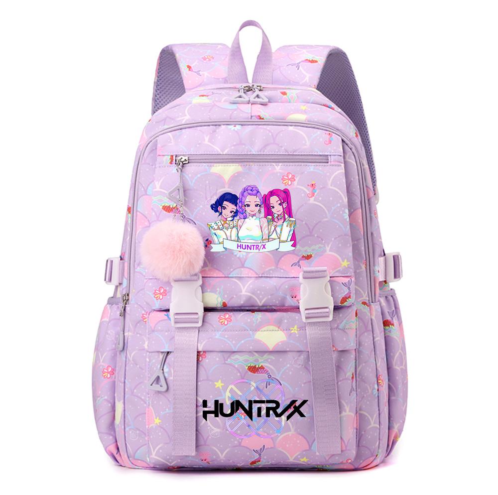 Anime K-Pop K-Pop Demon Hunters Printed Backpack Schoolbag for Teenager Student Girl Boy Bookbag Large Capacity Waterproof Travel Bag Gift Mochila