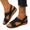 Women’s Plus Size Adjustable Strap Hollow Out Casual Round Toe Sandals with Hook and Loop Closure for Summer Comfort
