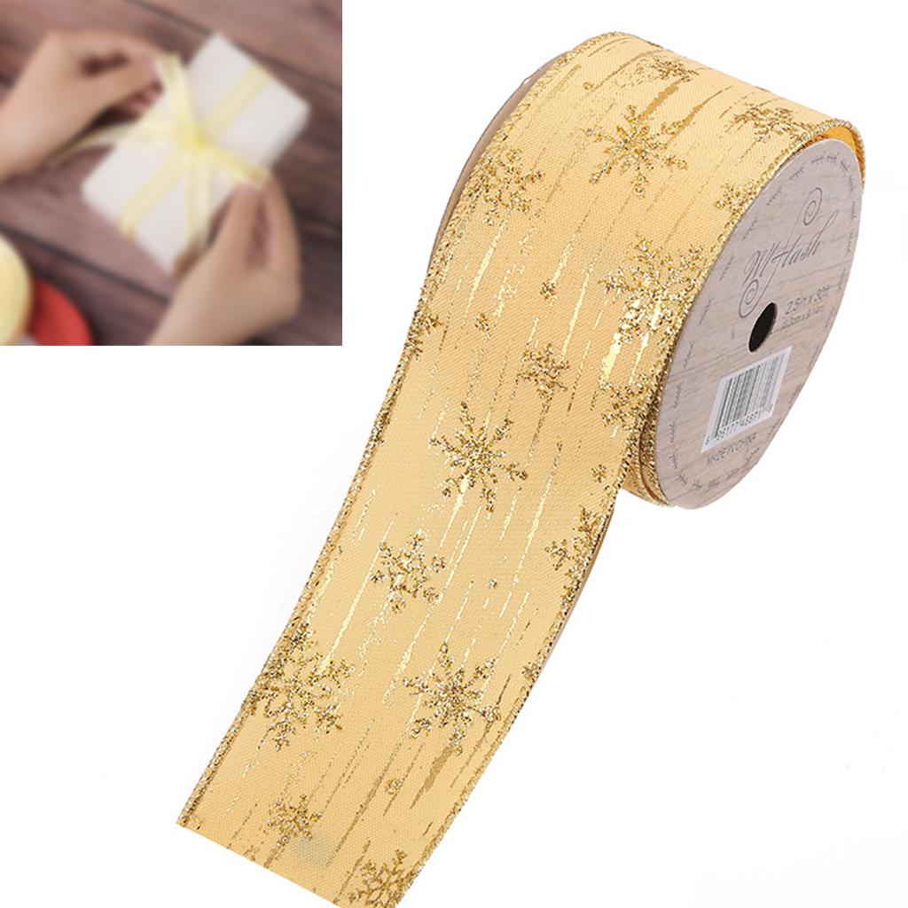 Glitter Snowflake Ribbon Gift Wrapping DIY Themed Party Snow Flake Decor
