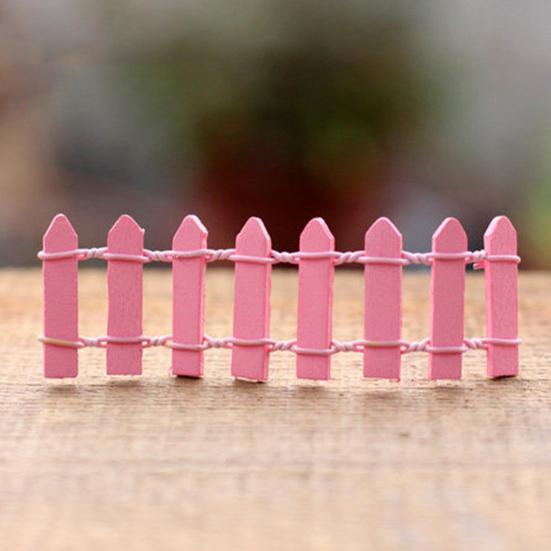 2 Pcs Mini Wood Fence Micro Landscape Ornaments 4x1.2 Inch Miniature Fairy Garden Picket Fence Figurine for Dollhouse Home Garden Plant Pot DIY Crafts