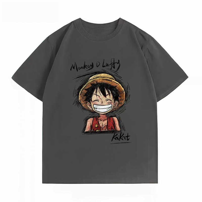 Unisexs Clothing New 100 Cotton Breathable Summer TShirt One Piece Luffy Print Casual Streetwear Unisexs TShirt