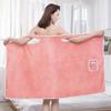 Plus Size Women's Wearable Shower Skirt,Women's Coral Fleece Wearable Bath Skirt Towel, Absorption Water Quick Drying Salon Spa Sauna Wrap Robe