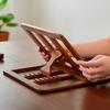 Adjustable Laptop Stand Wooden Foldable Computer Riser with Ventilation Slots Load-bearing Computer Holder Desk Organizer for Home Office Student Use