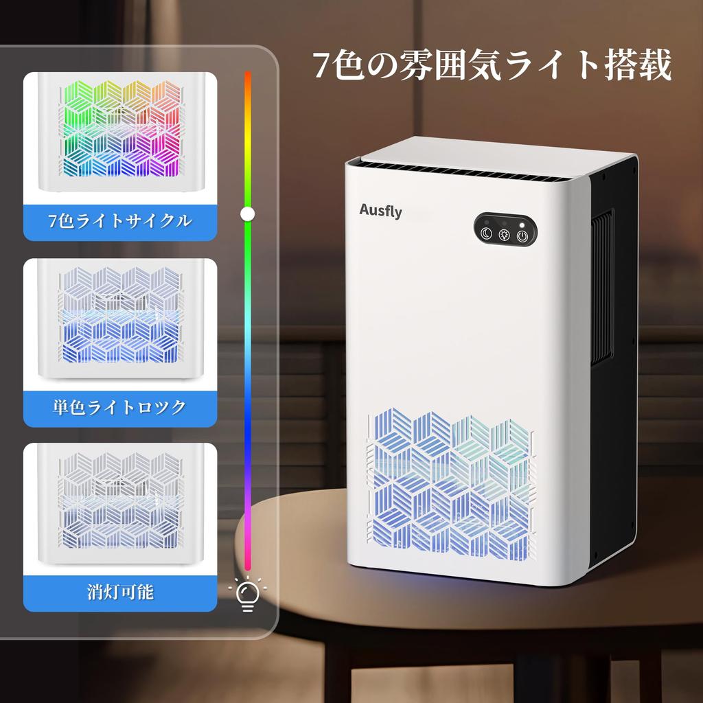Ausfly Small Powerful 2L Large Compatible with 15 Tatami Maximum Dehumidification Amount Automatic Stop at Full Moisture Clothes Room Indoor Energy 7