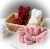 Wash Hairband Simple Hair Turban with Ribbon [Facial 3-Color Set] Fluffy, Cute, (Red, White, Pink)