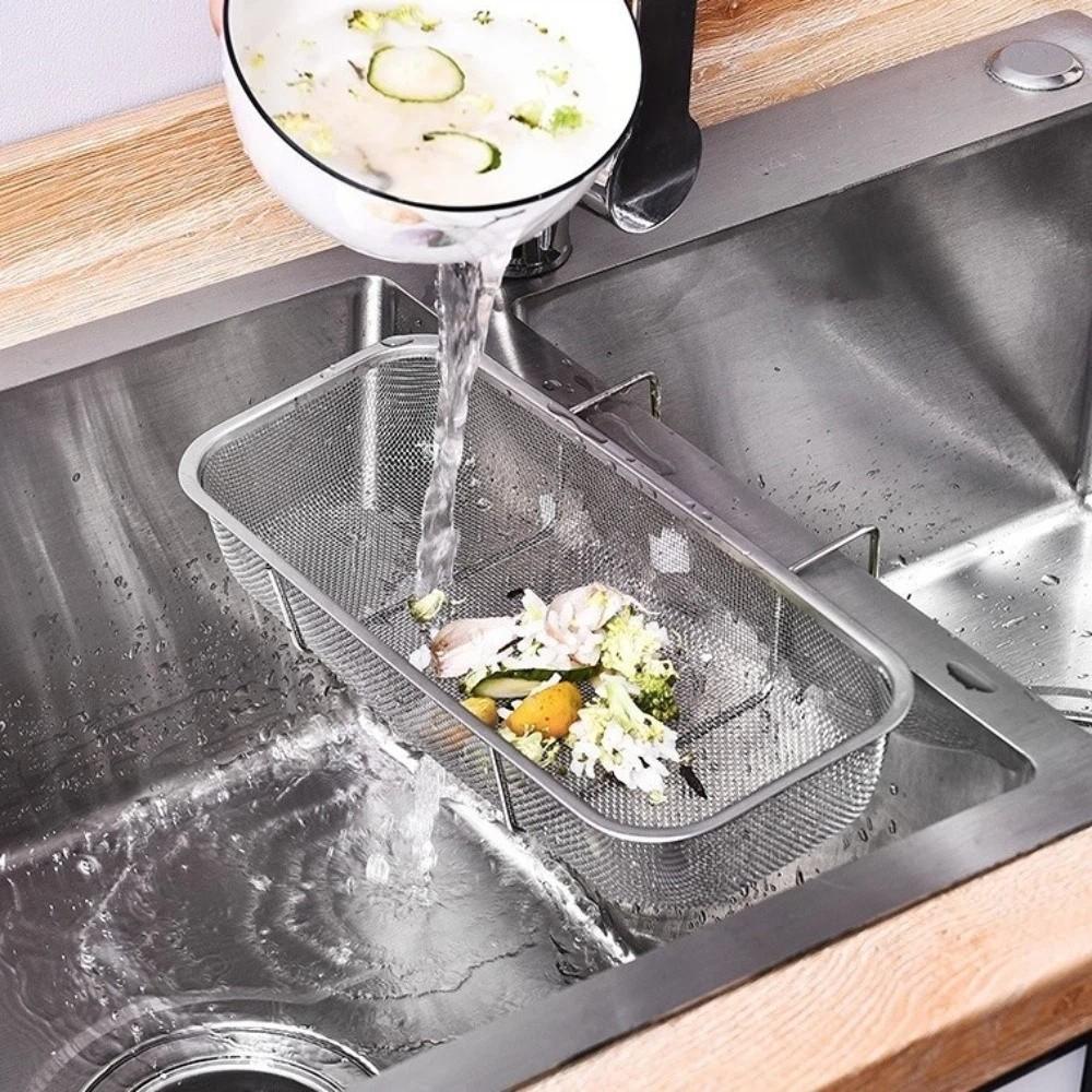 Thickened Hanging Mesh Filter Rack Stainless Steel Utensil Organizer Drying Rack  Over Cabinet