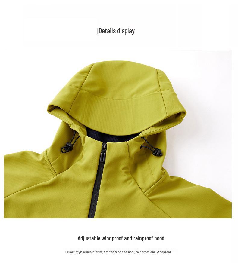 Men's Hooded Quick-Dry Outdoor Softshell Jacket - Three-Proof, Loose Fit, Plus Size, Multi-Pocket, Versatile Sports/Fitness Style