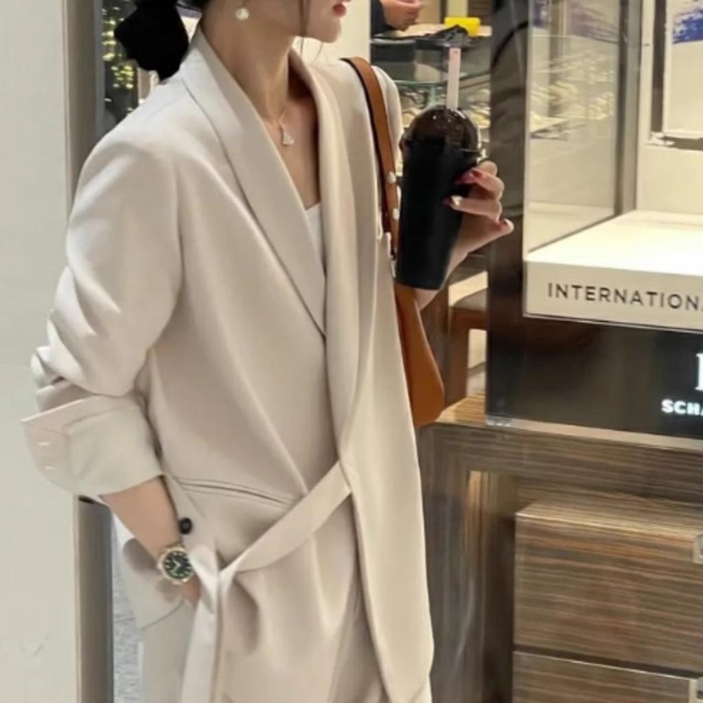 Spring and Autumn New Arrival Style Suit Suit Women's Design Loose Slim-fit Suit Jacket Casual Wide Leg Pants Two-piece Set