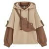 Damen Frühling und Herbst Kapuzenpullover Lose Langarm Niedliche Nischenjacke