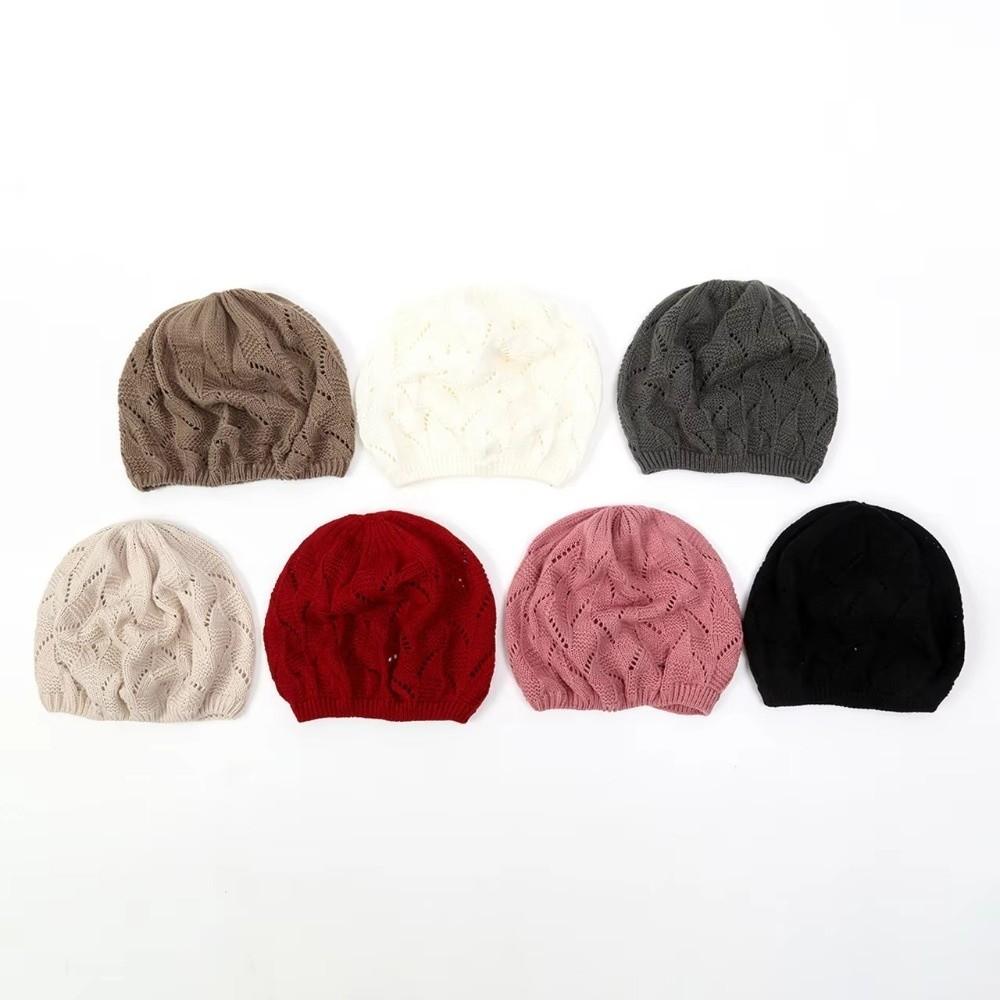 Hollow Out Winter Knitted Hat Twist Crochet Female Berets Fashion Pullover Cap  Winter