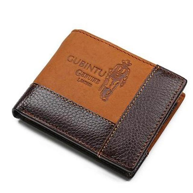 Genuine Leather Men Wallets Coin Pocket Zipper Real Men's Leather Wallet with Coin High Quality Male Purse Cartera