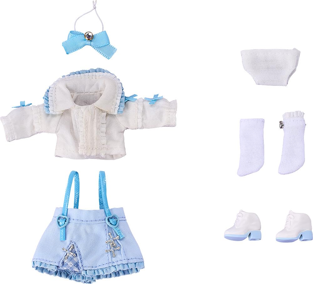 

Nendoroid Doll Outfit Set Skirt with Suspenders Set White Saxe Blue &