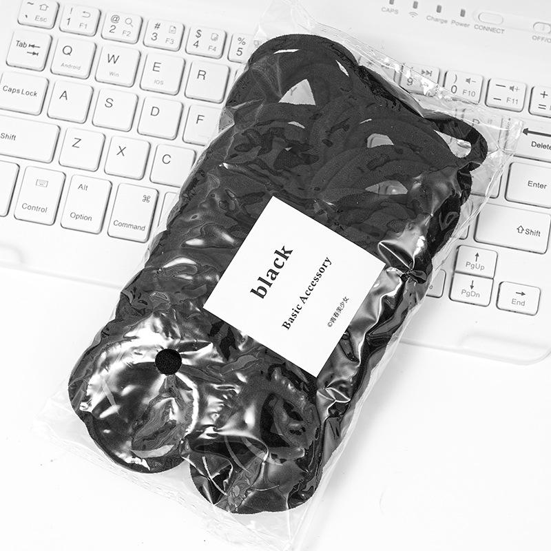 50Pieces Set of Dual Color Four Season High Elastic Seamless Hair Rope Simple and Durable Fashionable Leather Band Soft Knitt