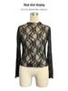 2025 Spring Elegant Women's Lace Trim Slimming Long Sleeve Top