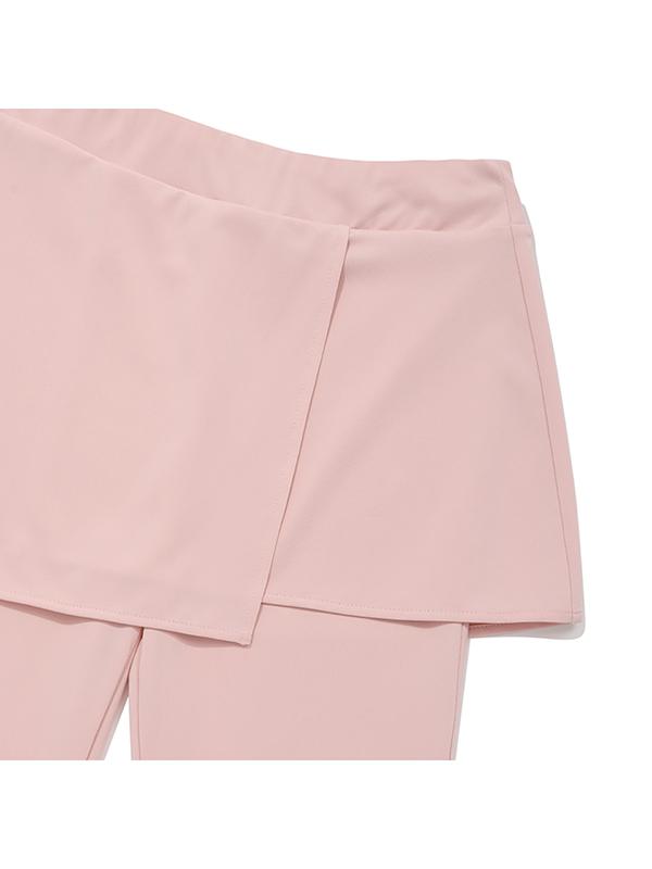KIRSH Wrap Layered Skirt Pants [Salmon]