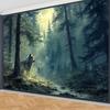 2D Lone Wolf in Foggy Woods Backdrop Photography Background Banner