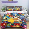 3pcs Eevee Circular & Pokemon Pikachu Quilt Cover Set (1 Quilt Cover + 2 Pillowcases Without Pillow Core), High-Definition Printing for Home and Dormi