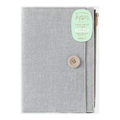 Midori Laid-Back Notebook Cover, Fabric, B6, Gray, 15369006