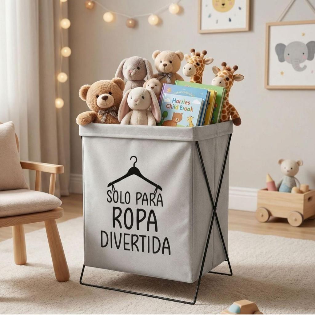 Foldable Fabric Laundry Hamper with Iron Frame