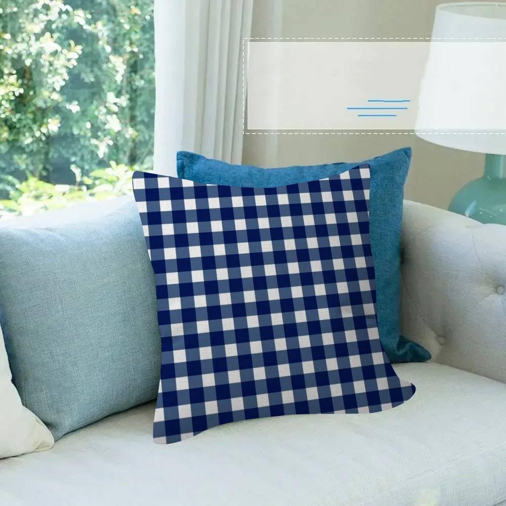 Stripe  Plaid Throw  solid color  Pillow Covers Cartoon Sofa Decorative Home Doublesided Printing Short Plush  Cushion Cover