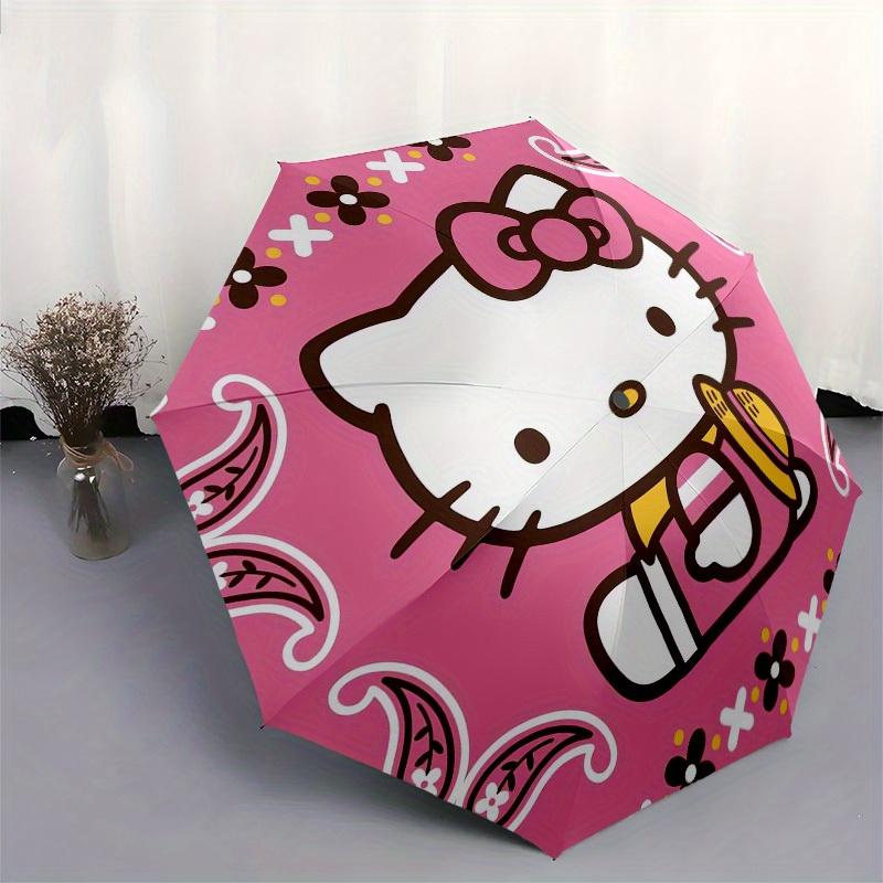 1pc Hello Kitty Pink Pattern Umbrella with Plastic Handle,Suitable for All Seasons Home Travel Outdoor UmbrellaSanlio331