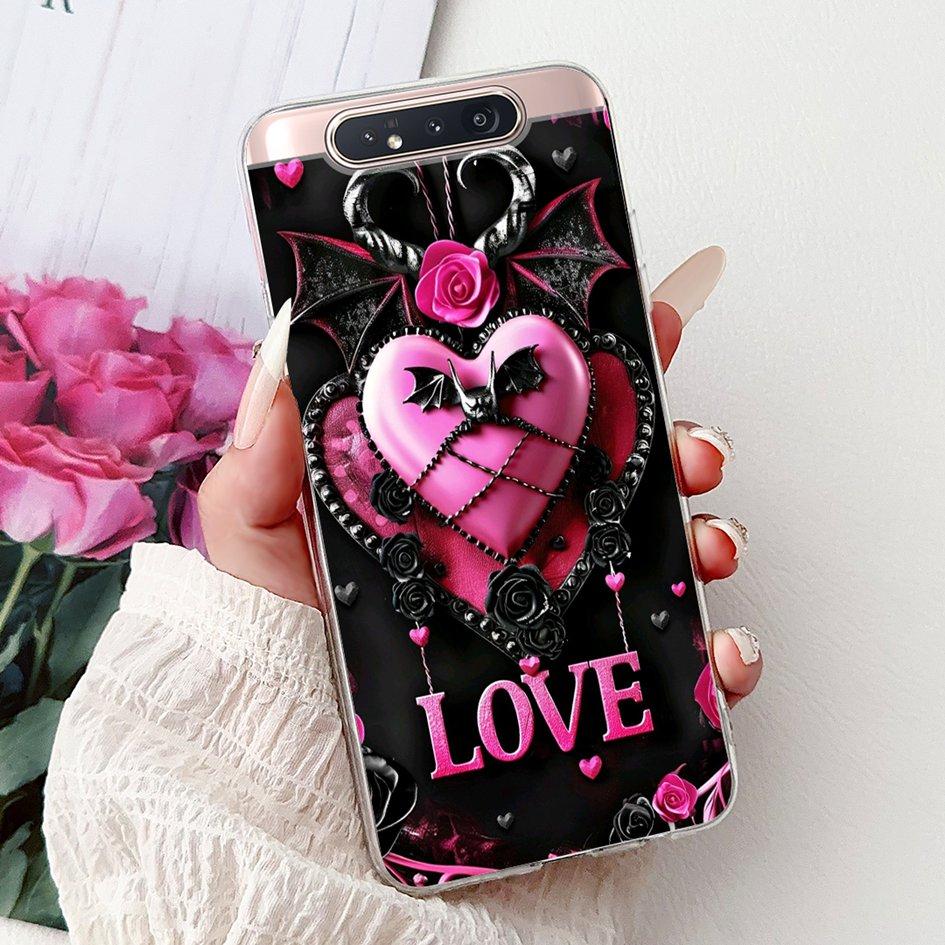 

For Samsung Galaxy A80 Case Transparent Cover Fashion Flower Bowknot Soft Silicone Case For Samsung A80 SM-A805F GalaxyA80 Funda Samsung A80