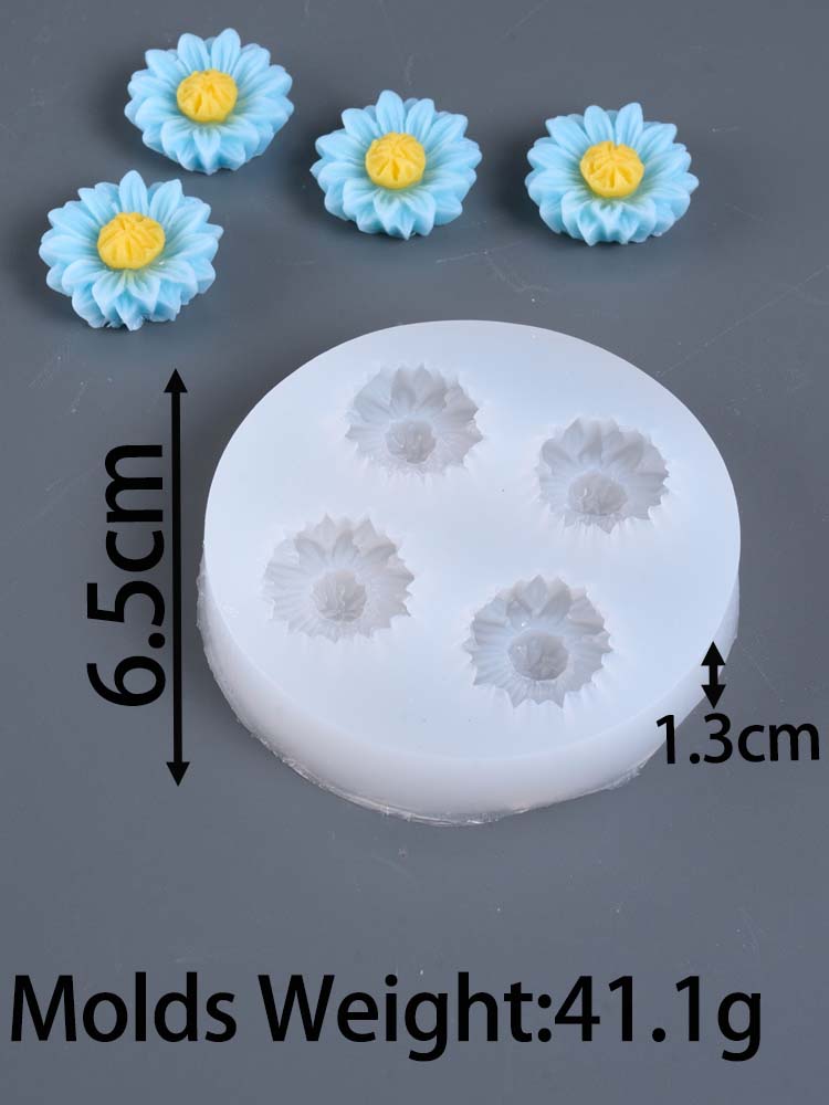 DIY 3D Daisy Flower Candle Silicone Mold Sunflower Handmade Soap Gypsum Ornament Molds Resin Clay Craft Casting Home Decor Gift