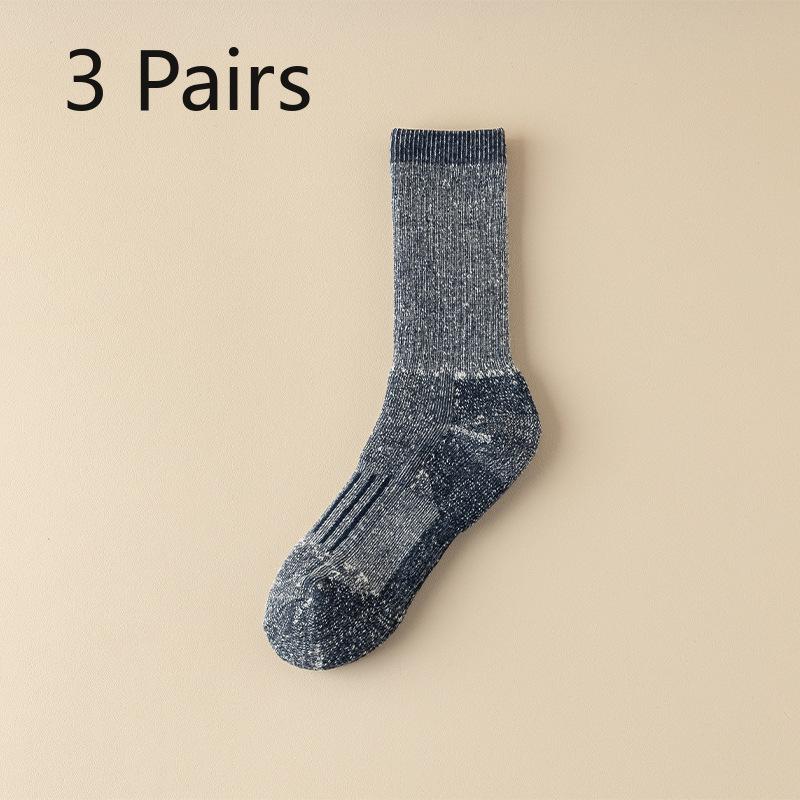 3 Pairs of New Men's Autumn and Winter Thick Plush Warm Towel Bottom Sports Tube Socks