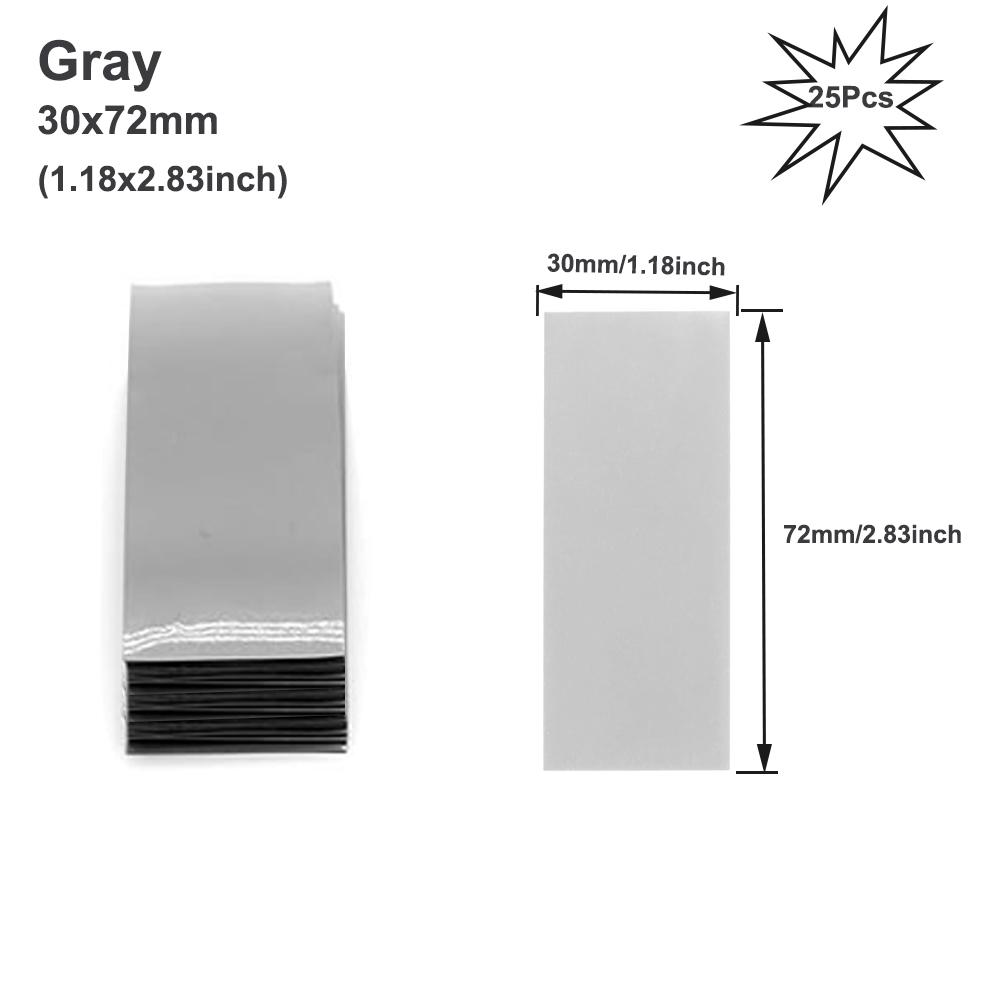 

25-100 шт. 18650 ПВХ термозбіжна трубка для батареї, попередньо нарізана, попередньо нарізана ZP Gray 25Pcs